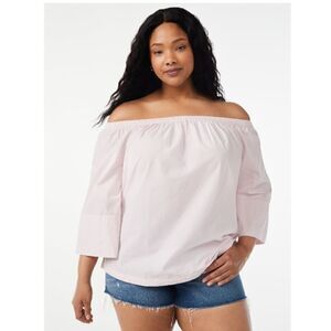 Women's Elasticated Top Blouse Shirt with ¾-Sleeves Size S